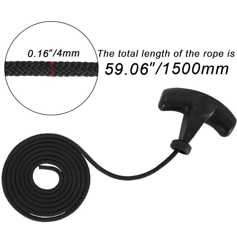 RUTU Recoil Starter Pull Start Rope Cord Handle for Lawn Mower Generator Water Pumps Pressue Washers Air Compressor Log Splitter Mini Bike Go Kart - Image 3